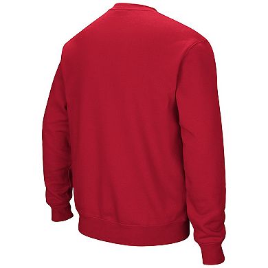 Men's Colosseum Red Boston University Arch & Logo Pullover Sweatshirt