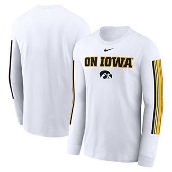 Men's Nike White Iowa Hawkeyes Local Spirit Slogan Long Sleeve T-Shirt