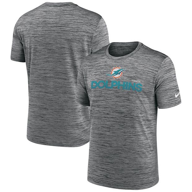 Men s Nike Anthracite Miami Dolphins Blitz Velocity Modern Performance T Shirt