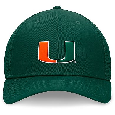 Men's Top of the World Green Miami Hurricanes Spacer Flex Hat