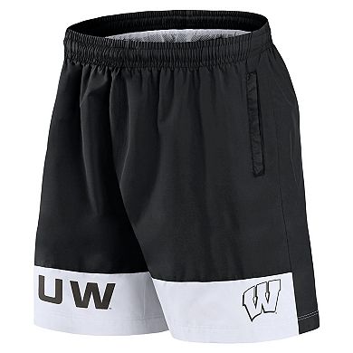Men's Fanatics Black Wisconsin Badgers Elements Intensity Woven Shorts