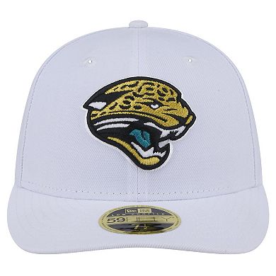Men's New Era White Jacksonville Jaguars Throwback Logo Omaha Low Profile 59FIFTY Fitted Hat