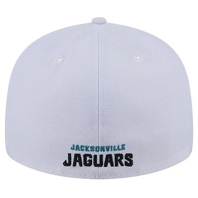 Men's New Era White Jacksonville Jaguars Throwback Logo Omaha Low Profile 59FIFTY Fitted Hat