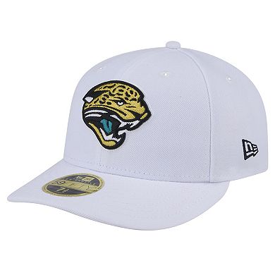 Men's New Era White Jacksonville Jaguars Throwback Logo Omaha Low Profile 59FIFTY Fitted Hat