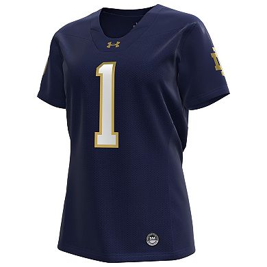 Women's Under Armour #1 Navy Notre Dame Fighting Irish Replica Football Jersey