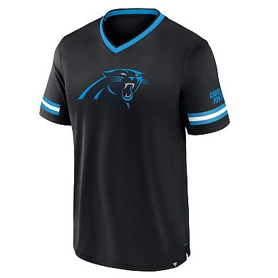 Men's Fanatics Black Carolina Panthers Stripe Stacking T-Shirt