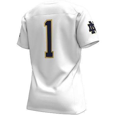 Women's Under Armour #1 White Notre Dame Fighting Irish Replica Football Jersey