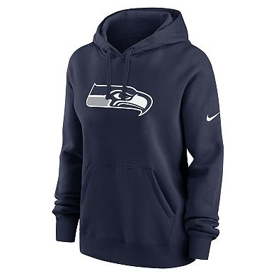 Women's Nike College Navy Seattle Seahawks Club Fleece Pullover Hoodie