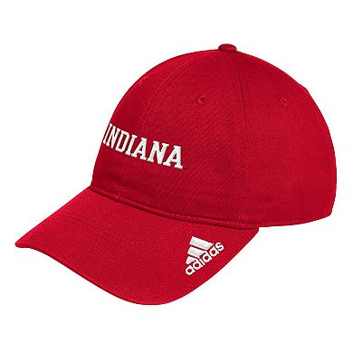 Men's adidas Crimson Indiana Hoosiers Locker Room Wordmark Slouch Adjustable Hat
