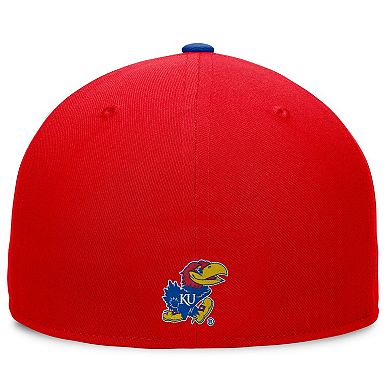 Men's Top of the World White/Royal Kansas Jayhawks Tri-Tone Heritage Collector Fitted Hat