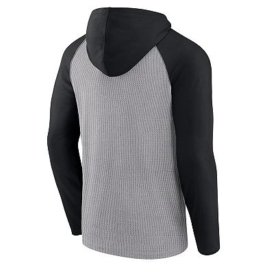 Men's Fanatics Gray/Black Cincinnati Bengals Under Center Long Sleeve Hoodie T-Shirt