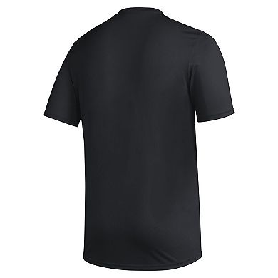 Men's adidas Black Washington Huskies Primary Locker Logo Pre-Game AEROREADY T-Shirt