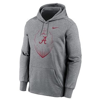 Men's Nike Heather Gray Alabama Crimson Tide Football Icon Performance Fleece Pullover Hoodie