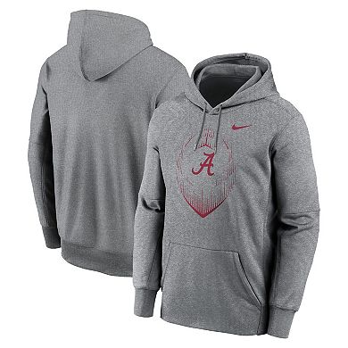 Men's Nike Heather Gray Alabama Crimson Tide Football Icon Performance Fleece Pullover Hoodie