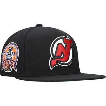 Men's Mitchell & Ness Black New Jersey Devils Core Top Spot Snapback Hat