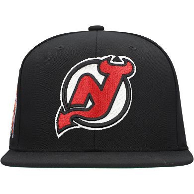Men's Mitchell & Ness Black New Jersey Devils Core Top Spot Snapback Hat