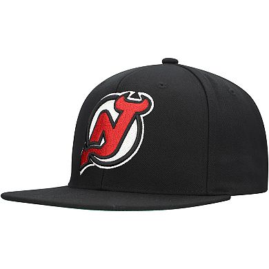 Men's Mitchell & Ness Black New Jersey Devils Core Top Spot Snapback Hat