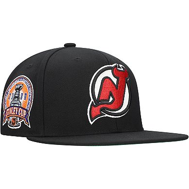 Men's Mitchell & Ness Black New Jersey Devils Core Top Spot Snapback Hat