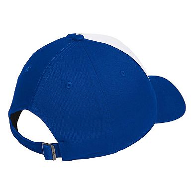 Men's adidas White/Royal Kansas Jayhawks Slouch Adjustable Hat