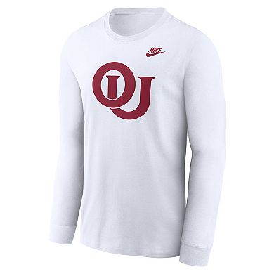 Men's Nike White Oklahoma Sooners Legacy Primary Logo Long Sleeve T-Shirt