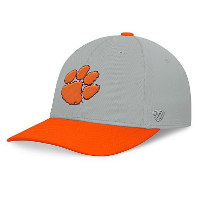 Men's Top of the World Gray/Orange Clemson Tigers Mick Flex Hat