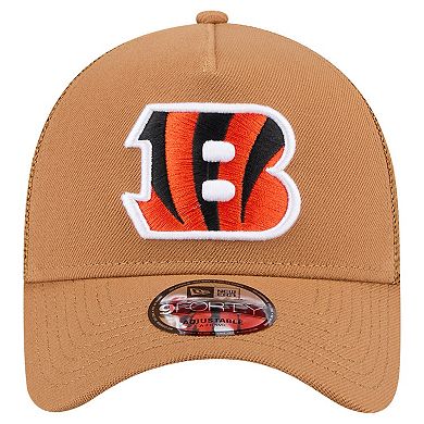 Men's New Era Brown Cincinnati Bengals Color Pack A-Frame Trucker 9FORTY Adjustable Hat
