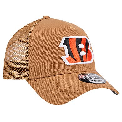 Men's New Era Brown Cincinnati Bengals Color Pack A-Frame Trucker 9FORTY Adjustable Hat