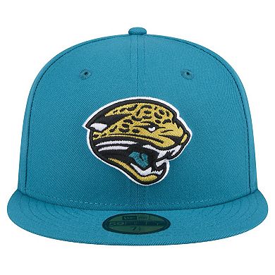 Men's New Era Teal Jacksonville Jaguars Throwback Logo Omaha 59FIFTY Fitted Hat