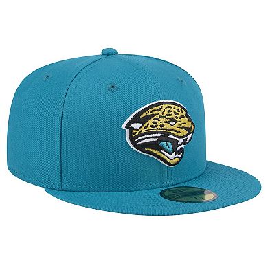 Men's New Era Teal Jacksonville Jaguars Throwback Logo Omaha 59FIFTY Fitted Hat