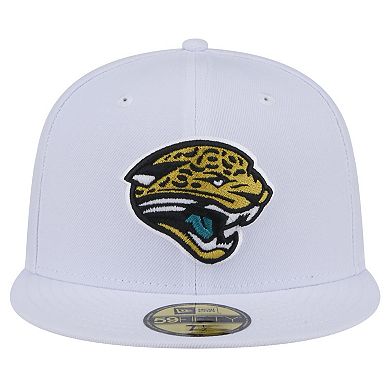 Men's New Era White Jacksonville Jaguars Throwback Logo Omaha 59FIFTY Fitted Hat