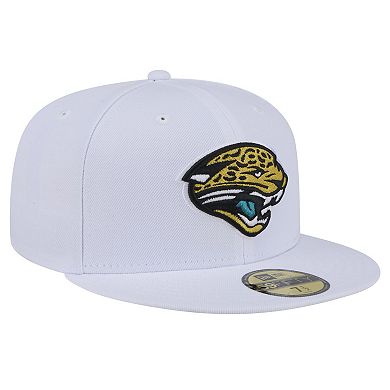 Men's New Era White Jacksonville Jaguars Throwback Logo Omaha 59FIFTY Fitted Hat