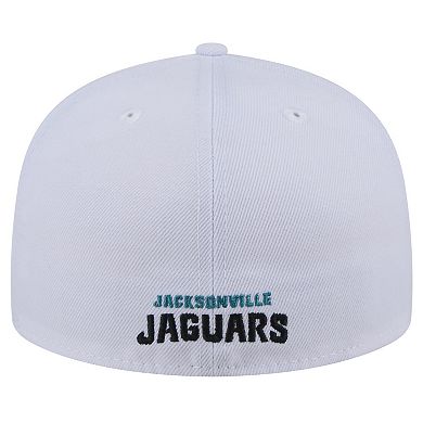 Men's New Era White Jacksonville Jaguars Throwback Logo Omaha 59FIFTY Fitted Hat