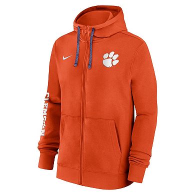 Men's Nike Orange Clemson Tigers 2024 Sideline Full-Zip Hoodie