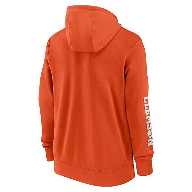 Men's Nike Orange Clemson Tigers 2024 Sideline Full-Zip Hoodie