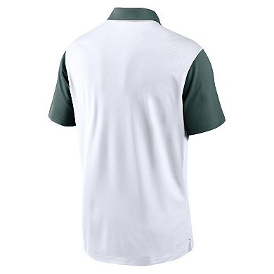 Men's Nike White Michigan State Spartans Primetime Campus Vapor Performance Polo