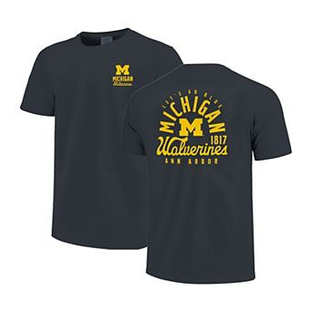 Men's Navy Michigan Wolverines Comfort Colors Mascot Overlay T-Shirt