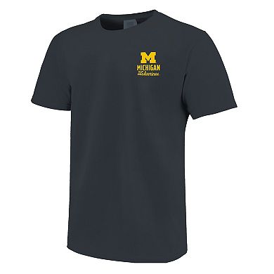 Men's Navy Michigan Wolverines Comfort Colors Mascot Overlay T-Shirt