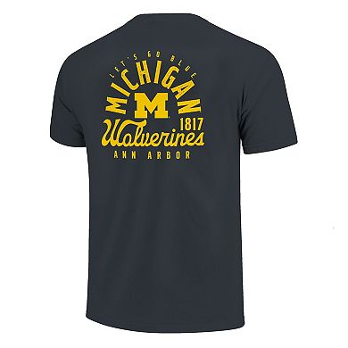 Men's Navy Michigan Wolverines Comfort Colors Mascot Overlay T-Shirt