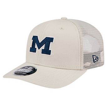 Men's New Era Natural Michigan Wolverines Canvas 9SEVENTY Stretch-Snap Adjustable Hat