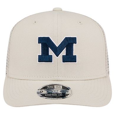 Men's New Era Natural Michigan Wolverines Canvas 9SEVENTY Stretch-Snap Adjustable Hat