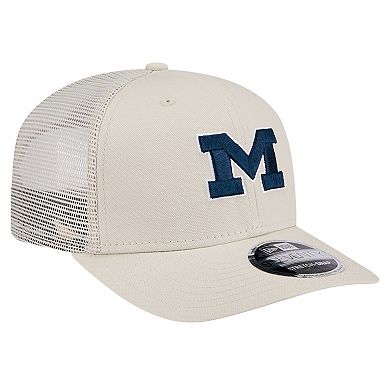 Men's New Era Natural Michigan Wolverines Canvas 9SEVENTY Stretch-Snap Adjustable Hat