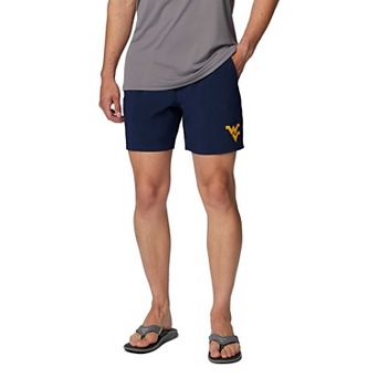 Men's Columbia Navy West Virginia Mountaineers PFG Terminal Roamer�� Omni-Shade�� Stretch Shorts