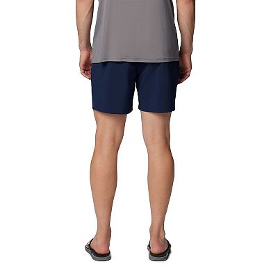 Men's Columbia Navy West Virginia Mountaineers PFG Terminal Roamer Omni-Shade Stretch Shorts