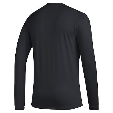 Men's adidas Black Washington Huskies Primary Locker Logo Pre-Game Long Sleeve T-Shirt