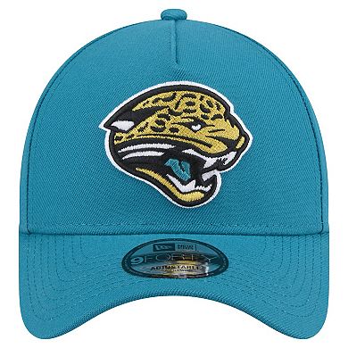 Men's New Era Teal Jacksonville Jaguars Throwback Logo Standard A-Frame 9FORTY Adjustable Hat
