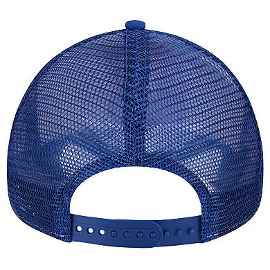 Men's New Era White/Royal Atlanta Braves Checkered Flag A-Frame Trucker 9FORTY Adjustable Hat