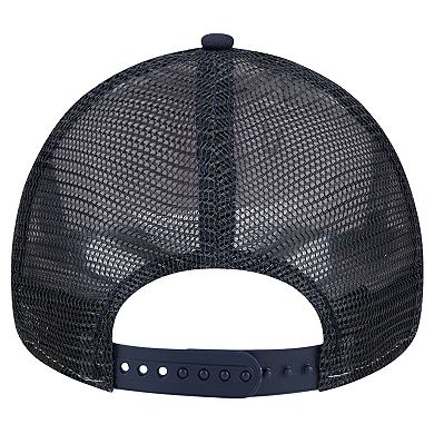 Men's New Era White/Navy Boston Red Sox Checkered Flag A-Frame Trucker 9FORTY Adjustable Hat