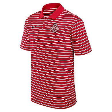 Men's Nike Scarlet/White Ohio State Buckeyes Primetime Victory Striped Performance Polo