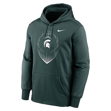 Men's Nike Green Michigan State Spartans Football Icon Performance Fleece Pullover Hoodie