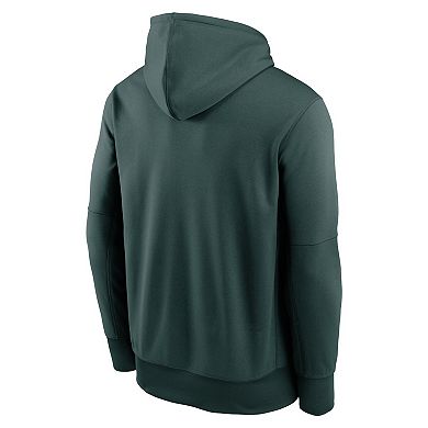 Men's Nike Green Michigan State Spartans Football Icon Performance Fleece Pullover Hoodie